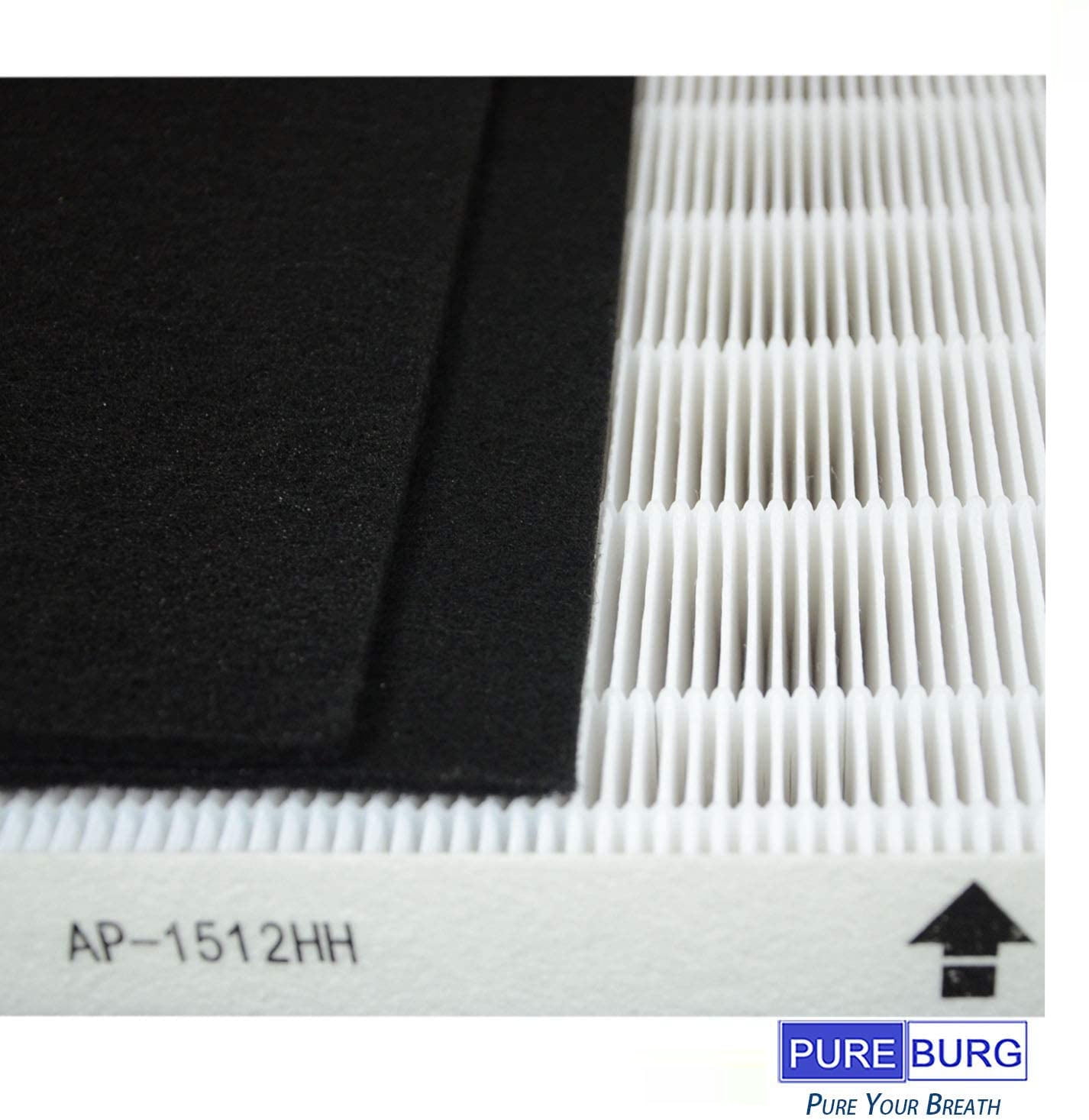 PUREBURG Replacement HEPA Filter Set Compatible with Coway AP-1512HH, AP-1518 / AIRMEGA 200M Mighty,Replaces Part 3304899 , 2 True HEPA + 4 Carbon Pre-Filters