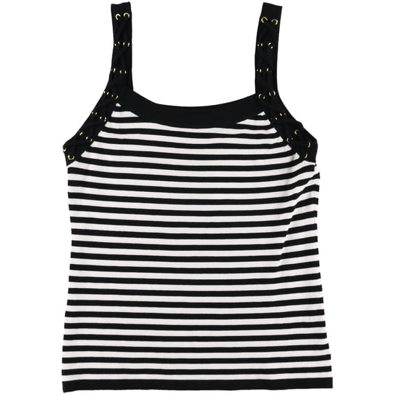 I-N-C Womens Striped Pullover Sweater, Black, Large