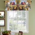 thumbnail image 3 of Yellow Retro Rooster Curtain Valances for Windows, Kitchen Valance Window Treatments Panel 2 Pack, Spring Floral Farmhouse Animals Rod Pocket Short Curtains for Bathroom Bedroom 42 x 12 Inch, 3 of 8