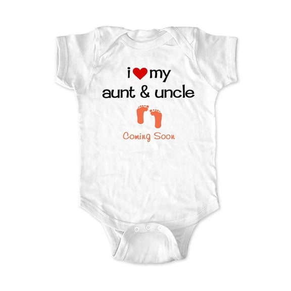 I love my Aunt & Uncle Coming Soon - Surprise sister brother baby birth pregnancy announcement - wallsparks cute & funny Brand - White Newborn Size (0-3 Mos) Unisex