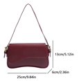 thumbnail image 2 of Bolso de hombro para mujeres PU cuero pequeño bolso retro de color sólido sólido envoltura de hombro para excursiones para salir de cita diaria de compras, 2 of 9