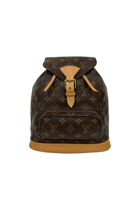 Pre-Owned LOUIS VUITTON Vintage Montsouris MM Monogram Leather Backpack in Brown... (Good)