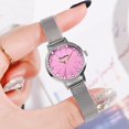thumbnail image 3 of Reloj de pulsera con esfera de cuarzo para mujer simple de moda de ocio (rosa), 3 of 4