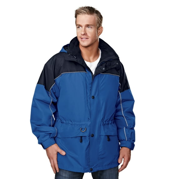 Tri-Mountain Colorado 9100 Nylon 3-in-1 parka, Small, Imperial Blue/Navy