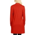 thumbnail image 3 of Women's Casual Long Sleeves Side Pockets Solid Cardigan, 3 of 3