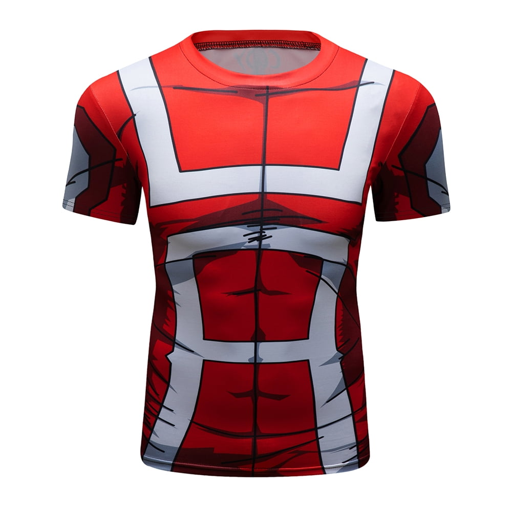 Voorwoord Onvervangbaar kraai CosFitness Anime Gym Shirt, MHA My Hero Academia Workout Clothes, UA  Uniform(Red) Cosplay Training 3D Muscle Compression Short Sleeve T Shirt  for Men(Lite Series) ,S - Walmart.com