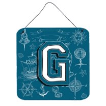 Carolines Treasures CJ2014-GDS66 Letter G Sea Doodles Initial Alphabet Wall or Door Hanging Prints 6HX6W multicolor