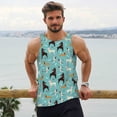 thumbnail image 6 of Lsque Cute Dog Pattern Mens Tank Tops Muscle Athletic Quick Dry Sleeveless Workout Fitness T Shirts Beach Tank Top, Loose-fit Sleeveless Shirt for Men-X-Large, 6 of 7