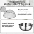 thumbnail image 2 of Coladores de Cocina, Colador de Acero Inoxidable, Coladores de Acero Inoxidable with Resting Feet, Colador De Metal Colador, Colador Para Lavar Frutas 2 piezas (silver, 11 Pulgada), 2 of 9