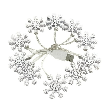 

LED Battery Box Christmas White Snowflake Light String Christmas Tree Snowman Pendant Holiday Home Decoration