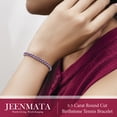 thumbnail image 5 of JeenMata 5.5 Carat February Amethyst - Round Cut Birthstone Tennis Bracelet Eternity Design - White Gold Plating, Female, Adult, 5 of 9