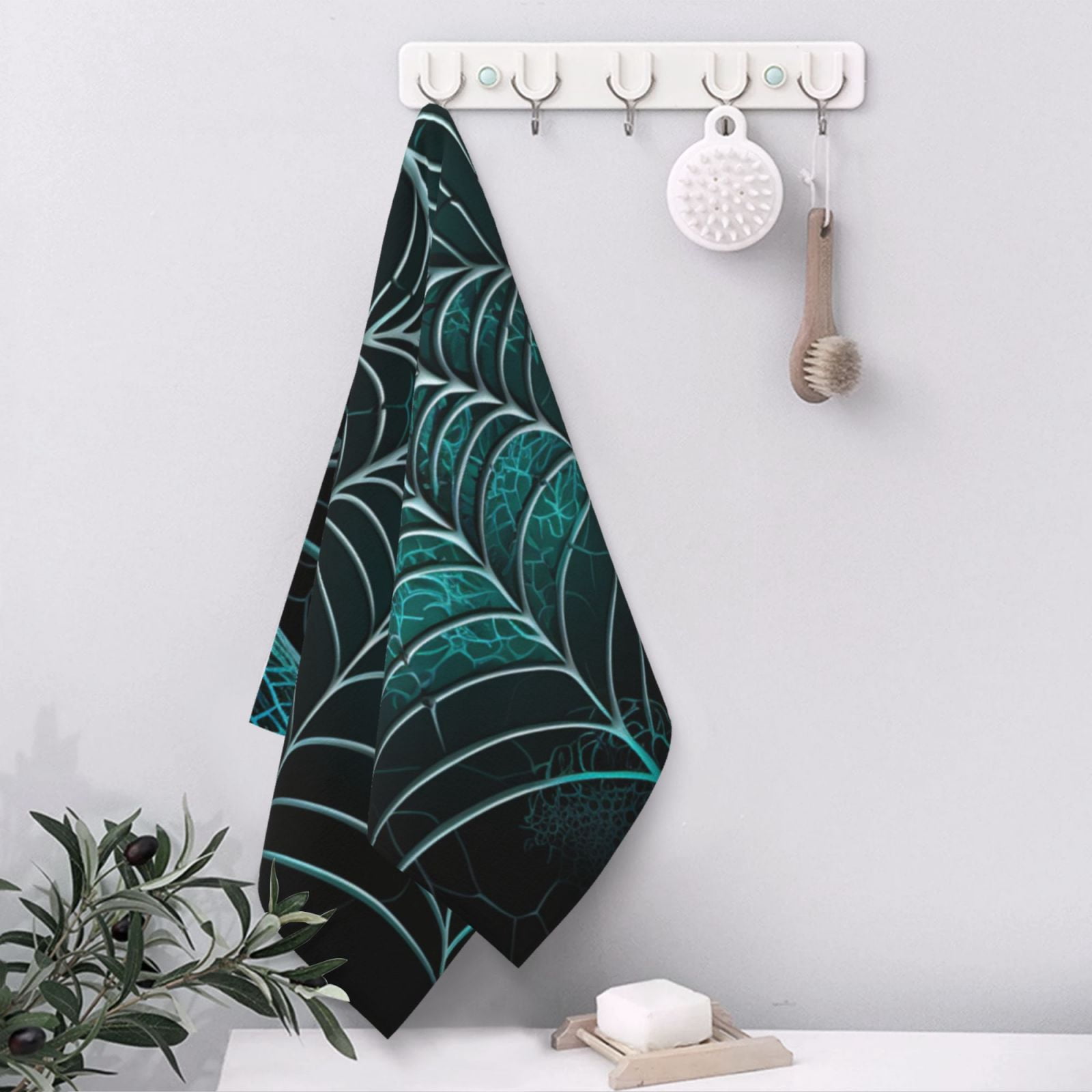Spider Web Gothic Art 27.5" x 16" Ultra Soft Hand Towel, Face Wash Cloth for Bathroom, Gym, Travel, Pool