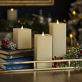 thumbnail image 2 of Classic Motion Flameless Square Candle 3pc Set - 3x5, 3x7, 3x9 Ivory, 2 of 4