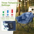 thumbnail image 3 of Sunyrisy Oversized Heated Camping Chair, Folding Outdoor Chair with 3 Heat Settings, Dual-Zone Heating, Supports up to 500 lbs, Portable Heated Chair for Camping, Fishing and Sports Events, 3 of 7