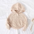 thumbnail image 2 of Jgppe Baby Girls Hoodie Sweaters Solid Color Cute Pullover Long Sleeve Cable Knit Fall Winter Sweater Tops, 2 of 7