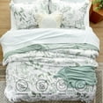 thumbnail image 5 of Twin/Twin XL Comforter Set - White & Green Floral Comforter, 2-Piece Cute Botanical Bed Set, Fluffy Soft Summer Comforter, Includes 1 Pillow Shams, 5 of 7