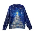 thumbnail image 6 of Wutalume Men's V-Neck Christmas Print Sweater, Long Sleeve Ribbed Knit Pullover, Cozy Stretch Top for Holiday Parties, Casual Comfort and Layering,Dark Blue XL, 6 of 6