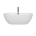 thumbnail image 2 of Juno 67 Inch Freestanding Bathtub in White with Floor Mounted Faucet, Drain and Overflow Trim in Matte Black, 2 of 5