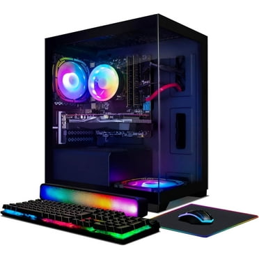 STGAubron Gaming PC Desktop, RX 580 16G,  Intel Core i7, 16G RAM, 512G SSD, WiFi, BT 5.0, RGB BT Sound Bar, Win 10 Home