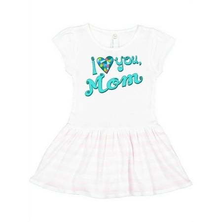

Inktastic I Love You Mom- in blue Gift Toddler Girl Dress