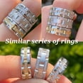 thumbnail image 3 of SFTING Men Wedding Band 925 Sterling Silver Wedding Rings for Men Brick Pattern Brushed 5A CZ Men Rings Size 10, 3 of 7
