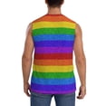 thumbnail image 4 of Fotbe Men's Colorful Glitter Rainbow Print Men's Sleeveless Muscle Tank Tops Casual T-Shirts for Gym Workout Beach-X-Large, 4 of 8