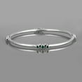 thumbnail image 3 of Handmade Natural Emerald Gemstone Bangle in 925 Sterling Silver – 12.20g Bezel Set Round Green Stones, Artisan Jewelry Gift for Women – Size 2.375 Inches, 3 of 5