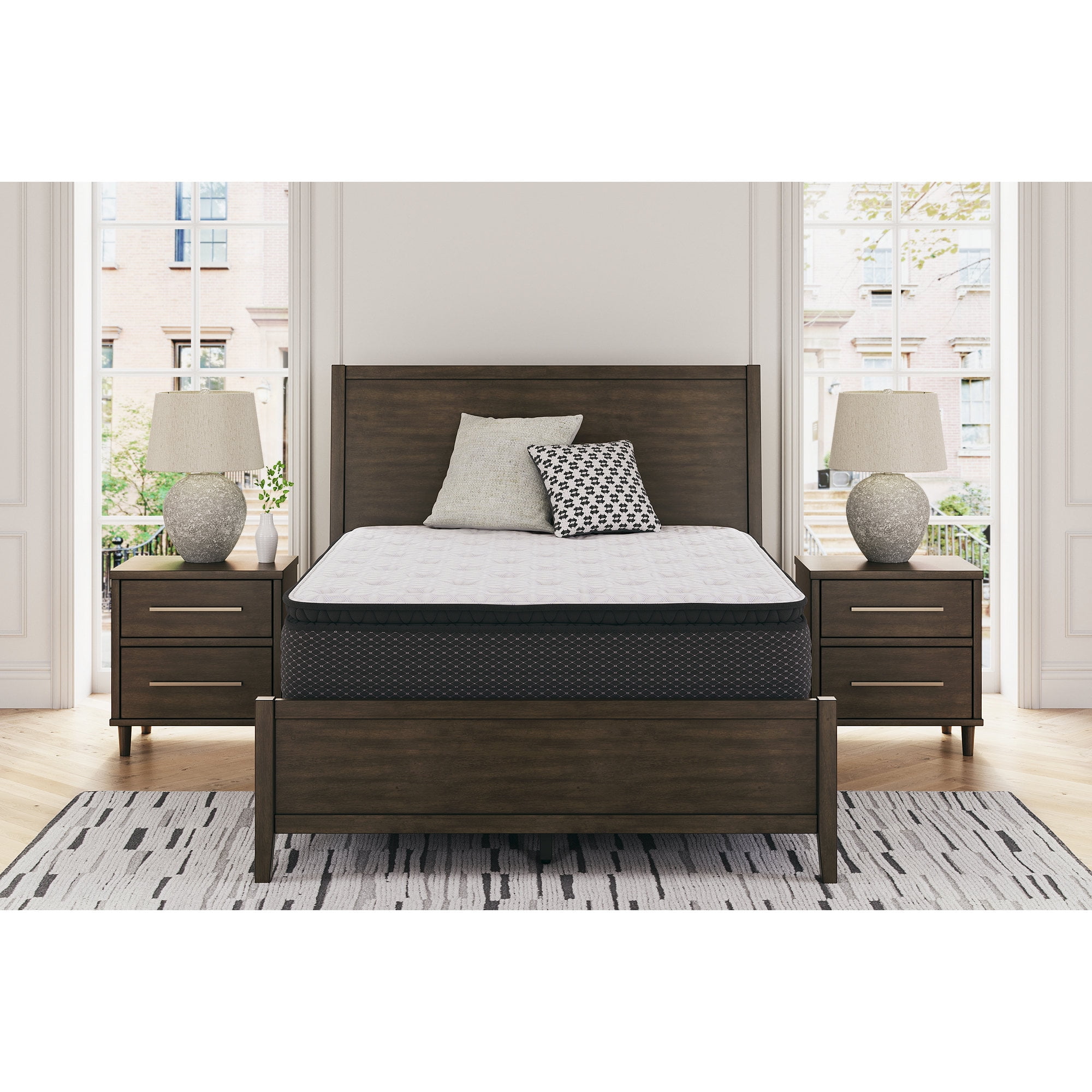 Signature Design by Ashley Queen Size Limited Edition 13" Pillow Top Hybrid Mattress with Lumbar Support Gel Memory Foam, White