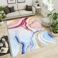 thumbnail image 3 of Marble Style Area Rugs, Watercolor Fluid Stripes Texture Outdoor Carpet, Modern Home Decor Non-slip Backing Machine Washable Rug for Indoor Hallways Restaurant Home Decor Mat 4x8ft, 3 of 7
