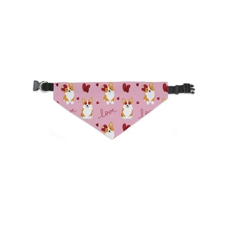 Corgi Love Hearts Pattern Bandana -Image by Shutterstock, Large