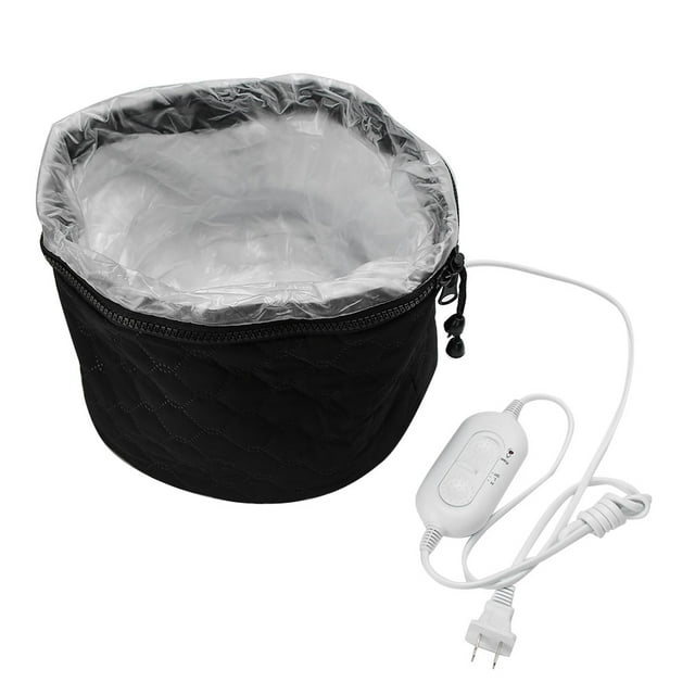 Chapeau Chauffant Électrique en PU pour Soins Capillaires, Outil de Beauté Capillaire avec Prise US, 110 V, Doté d'Un Extérieur Matelassé Noir et d'Un Doublure Intérieure Argentée. Comprend un Contrôleur de Température à Trois Vitesses pour des Réglages de Chaleur Ajustables et un Cordon de Serrage pour le Réglage de la Taille. Conçu pour les Traitements à l'Huile Chaude pour Améliorer la Sécheresse des Cheveux et Améliorer l'Absorption des Nutriments. Livré avec un Tissu Non Tissé pour une distribution Uniforme de la Chaleur et un Chauffage Rapide.