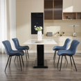 thumbnail image 3 of EDTara Leather Kitchen Chairs, Set Of 2 With Metal Legs, High-Density Sponge Padding, and Hand-Stitched Detailing for Living Room, 3 of 7