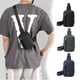 thumbnail image 1 of Bolsa de pecho de hombre Mochila de hombro de membrana de cuero | Correa cruzada pequeña repelente al agua | Correa ajustable para mochila de viaje ligera | Negro Gris Azul 12x7x19cm Polyesther, 1 of 7