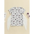 thumbnail image 5 of FEORJGP Toddler Girls Midi Dress 6M-4T Kids Summer Casual Dress Horse/Boots Print Tassel A-line Dress Round Neck Short Sleeve Fashion Princess Dress for Vacation, 5 of 9