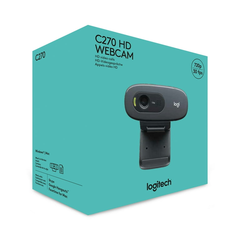 blik Minefelt Resten Logitech C270 HD Webcam with noise-reducing mics for video calls, Black -  Walmart.com