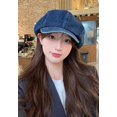 thumbnail image 3 of DOVACKA Clearance Women's Vintage Newsboy Cap 8-Panel Baker Boy Hat Comfort Fit。 Cowboy Deep Blue, 3 of 8