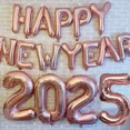 thumbnail image 5 of 2025 Feliz Año Nuevo Globos Banner Número Oro Rosa Letra Globo De Aluminio Decoración De Fiesta De Nochevieja Bolas Suppl, 5 of 5