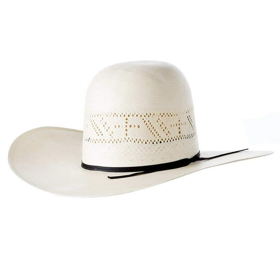 Rodeo King Mens RK  Cross Open Crown 4 1/2` Brim Straw Cowboy Hat 67/8 Ivory