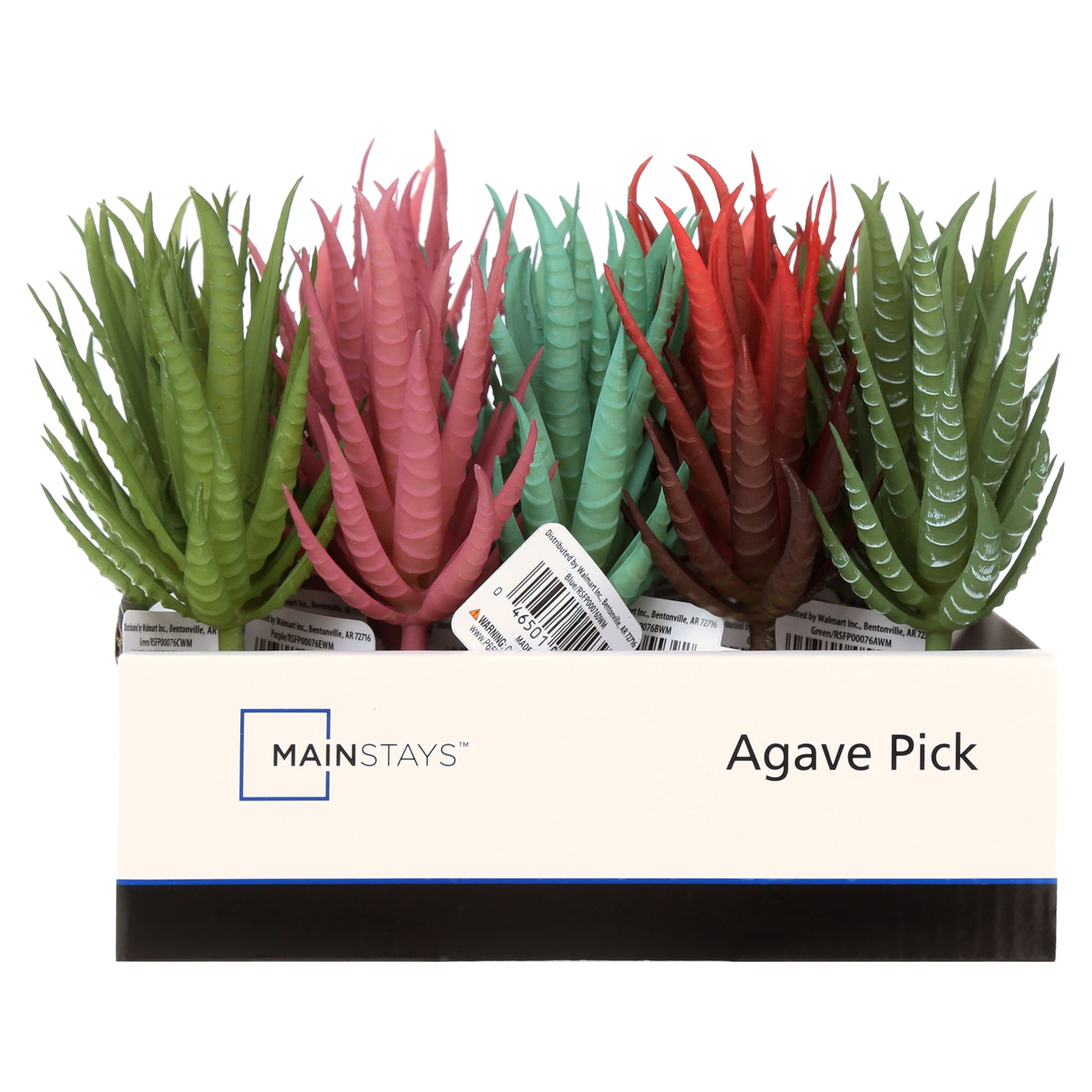 Mainstays 6.5" Artificial Agave Succulent Picks, Mixed Colors