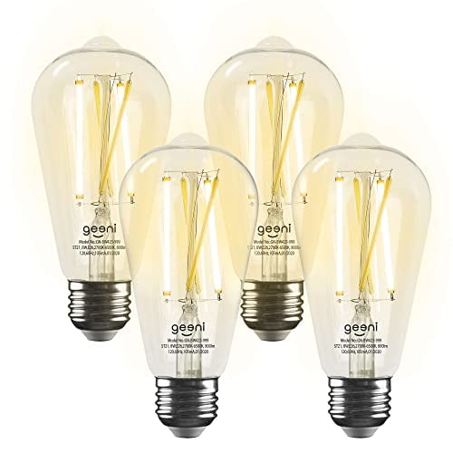 Geeni ST21/E26 Edison Smart WiFi LED Bulb, Dimmable, Tunable White 4-Pack - Walmart.com