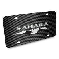 Jeep Sahara 3D Logo on Black Carbon Fiber Patten Stainless Steel License Plate