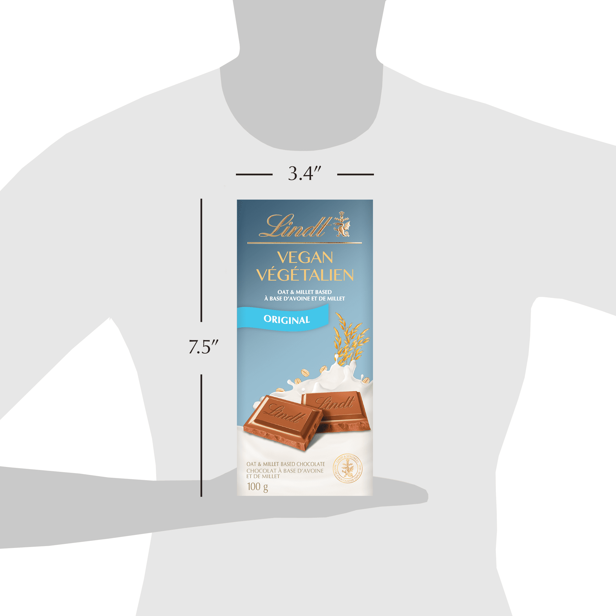 Chocolat végétalien original Lindt – Barre (100 g) 100g