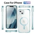 thumbnail image 5 of Four Corners Air Cushion Anti Drop Cell Phone Case for iPhone 15 Plus Translucent Magnetic[Compatible With Magsafe] Air Cushion Frame Protective Phone Case for iPhone 15 Plus, Blue, 5 of 8