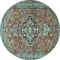 thumbnail image 1 of Ahgly Company Indoor Round Persian Light Blue Traditional Area Rugs, 3' Round, 1 of 4
