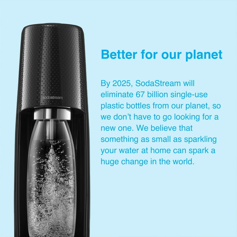 SodaStream Fizzi Sparkling Water Maker (Black) Bundle with CO2, 2