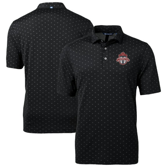 Men's-Cutter & Buck  Black Toronto FC Big & Tall Virtue Eco Pique Tile Print Recycled Polo