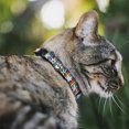 thumbnail image 2 of Buckle-Down Breakaway Cat Collar With Bell, Plastic Clip, Easy Adjustable, Stars Lines Gray Multi Color White, 8.5 to 12 Inches 0.5 Inch Wide, 2 of 4
