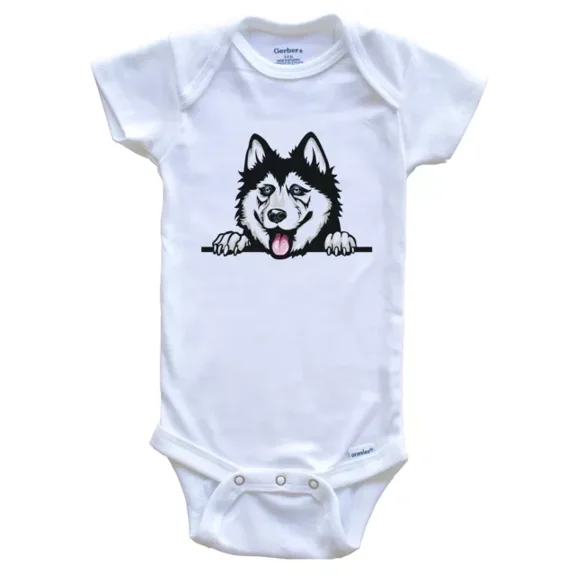 Baby Bodysuit BELLA CANVAS Siberian Husky Dog Breed Cute One Piece Baby Bodysuit