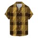 thumbnail image 1 of Camisas de Manga Corta de los Hombres Vintage Cuadrado Impreso Solapa Superior, Poliéster Ligero para Primavera Verano Casual Y Diario, 1 of 9