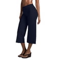 thumbnail image 5 of RUTAYY Women's Pants Casual High Waist Workout Straight Wide Leg Solid Color Stretchy Yoga Running Gym Capri Bottoms Beach Vacation Trousers, 5 of 8